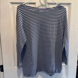 Striped purple and navy Women's Top